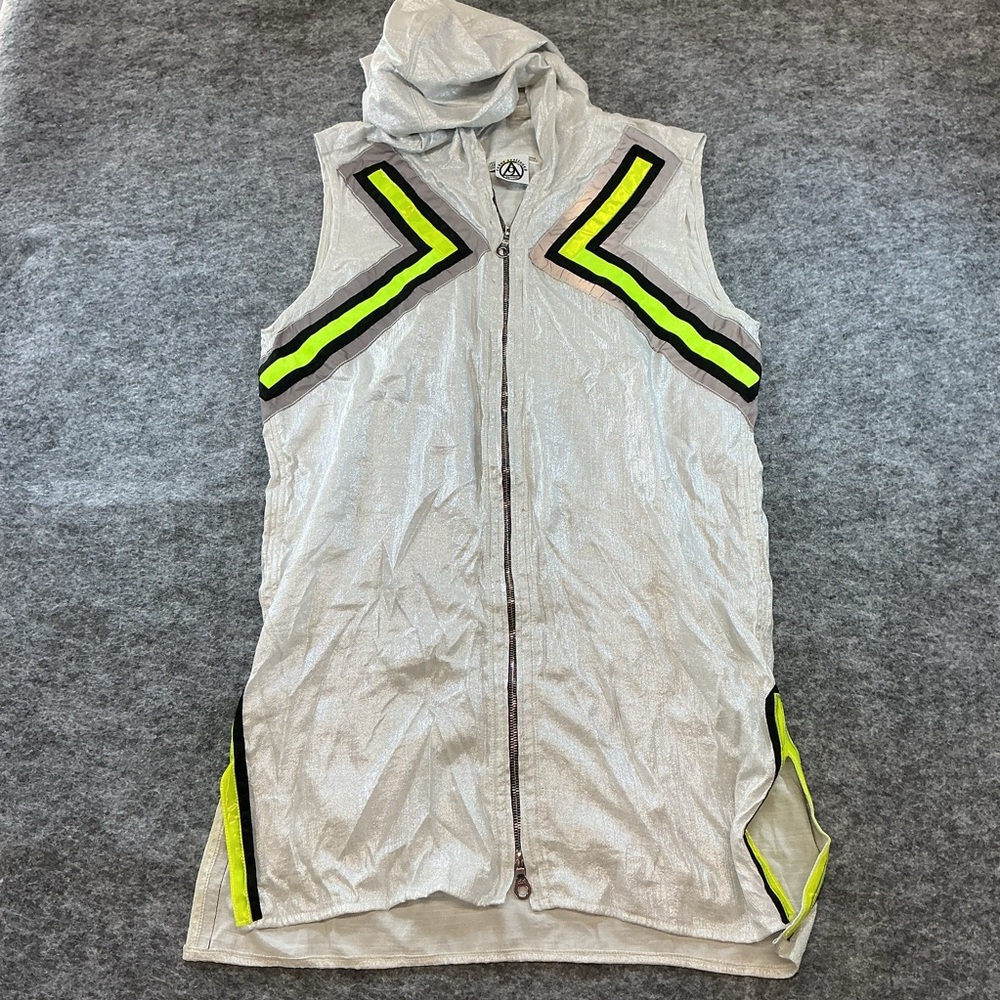 VINTAGE CYBERDOG CLEAR OXIDE TECHNO RAVE Y2K NEON REFLECTIVE DRESS CLUBBING